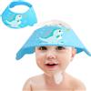 HOGOYE Cuffia per baby shower, morbida e regolabile, per bambini, con visiera per shampoo, protezione per capelli, per bambini (dinosauro blu)