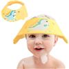 HOGOYE Cuffia per baby shower, morbida e regolabile, per bambini, con visiera per shampoo, protezione per capelli, per bambini (dinosauro giallo)