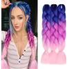 JIAMEISI Jumbo, extension per capelli intrecciati (blu scuro-viola-rosa ombré, 61 cm/24 pollici, confezione da 3 pezzi)
