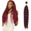 Salharer Ciocche di capelli veri, da cucire, per capelli umani, a doppio filo, per capelli Remy, colore bordeaux per donna, 16 pollici
