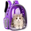 ZHUIYIWIN Zaino espandibile per gatti e cani di piccola taglia, con finestra trasparente e cerniera, per viaggi, escursioni, viola: standard