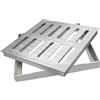 Generisch Copertura di scarico per esterni, griglia di scarico con telaio, griglia quadrata per acque reflue in acciaio inox 304, spessore 3 mm (350 x 350 x 30 mm)