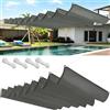FEIJDON Telo Parasole 85x360cm Protezione Solare, Impermeabile Copertura per Ombra Regolabile Retrattile, con Fune Ret per Giardino Balcone Terrazza, Grigio Chiaro
