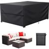 LCGOD Coprimobili da Giardino Impermeabili Nero Copertura Tavolo Esterno Oxford 600D, Anti-UV, Antivento, Antineve, per Rettangolari Tavolo e Divano , 180 x 120 x 75 cm