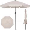 COSTWAY Ombrellone da Giardino 290 cm, Inclinazione Regolabile, con 8 Stecche, Borsa da Trasporto, Anti-UV, per Balcone, Piscina e Terrazza (Beige)