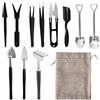 Disnace Set 12-in-1 di Strumenti per Piante Grasse con Borsa - Kit di Giardinaggio in Miniatura per Trapianto,Bonsai e Terrari Appassionati di Giardinaggio