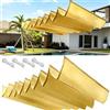 FEIJDON Telo Parasole 60x120cm Protezione Solare, Impermeabile Copertura per Ombra Regolabile Retrattile, con Fune Ret per Giardino Balcone Terrazza, Giallo sabbia