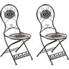 CLP Set di 2 sedie Pieghevoli in Ferro Art Nouveau Mani I Sedie da Giardino realizzate a Mano in Ferro, Colore:Bronzo