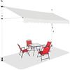 GYMAX Tenda da Sole a Bracci Regolabile in Altezza, Tenda da Sole con Manovella per Balcone, Tenda Impermeabile e Resistente al Sole, Altezza Regolabile da 2M a 3M, per Finestra (‎Beige, 200 CM)