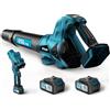 Vitaler Soffiatore A Batteria 1444 m³/h, 402 km/h 3 Velocità Soffiatore Elettrico Senza Filo con Motore Senza Spazzole, Display TFT 1,35, 2 Batterie da 5,4 Ah, Caricabatterie Rapido 2,0 A(Blu)