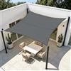 HENG FENG Vela Ombreggiante Rettangolare 3x4m, Tenda da Sole Esterno Impermeabile in Tessuto Oxford con Protezione UV 95%, per Giardino Terrazza Piscina, Antracite