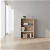 INDE MOBLEKIT | Libreria rettangolare in legno, 3 ripiani, 60x29,7x90 cm, rovere chiaro, finitura opaca, moderna mensola contenitore per camera da letto, ufficio o soggiorno