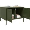 Genérico Tavolino da Salotto Verde Oliva 68x50x50,5 cm in Acciaio,Verde,14.9kg,843034