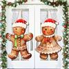 Qunkun Decorazione natalizia per porta di pan di zenzero, 2 pezzi, 30 × 20 cm, decorazione natalizia per interni ed esterni, decorazione natalizia