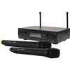PROEL EIKON WM101DMV2 - Doppio Radiomicrofono UHF Doppio Palmare a due canali con uscite indipendenti (i microfoni funzionano contemporaneamente), Nero