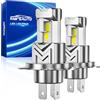 Marsauto Lampadine H4 Led 40000LM, Luce Bianca 6500K, per Fari di Auto e Moto, Sostituzione 1:1 con Lampadina Alogena, Plug and Play, 2 Pezzi