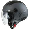Generico Casco Demi-Jet MPH Aire Moto Scooter Doppia Visiera Grigio Antracite Opaco Omologazione 22.06 (XL: 61 - 62 CM)