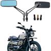 FRICYGAO Specchietti Retrovisori Moto Rettangolari 8mm 10mm con Lenti Blu, Specchietti Laterali per Honda, Suzuki, Bobber, Cruiser, Chopper, Scooter, Touring, Sport Bike, ATV