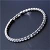 NONE Bracciale tennis con zirconi cubici da 4 mm Braccialetti a catena ghiacciata per donna Uomo Bracciale da uomo color argento CZ Catena Homme Gioielli