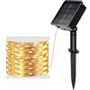 RTONTR 100 LED Fata Solare Impermeabile Filo di Rame Luci della Stringa Festa di Natale Ghirlanda Lampada a Energia Solare per Matrimonio in Giardino Esterno