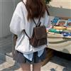 NONE 2025 Ora Zaino piccolo con patta con coulisse da donna Mini zaino da scuola strutturato in pelle PU Borsa da viaggio per pendolari alla moda Ragazza Bakpacks