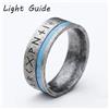 Light Guide 2023 nuovo anello vichingo Rune amuleto vichingo odino norreno in acciaio inossidabile 316L per regalo per feste di gioielli impiallacciati rossi moda uomo