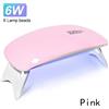 NONE Lampada UV Portatile per Unghie con 6 LED, 6W, Mini Asciugatrice Pieghevole per Manicure, Strumento per Smalto Gel, Asciugatura Rapida, Cavo USB