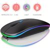 congdi Mouse ricaricabile wireless ultrasottile con illuminazione a LED, doppia modalità (BT e 2.4G), compatibile con iPad, laptop, PC, Mac, Windows