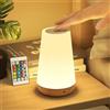 LED 13 colori che cambiano luce notturna telecomando touch USB ricaricabile lampada da notte RGB lampada dimmerabile lampada da comodino da tavolo portatile
