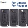 NONE Caso Chiave A Distanza Intelligente Per Peugeot 207 307 308 407 607 807 per Citroen C2 C3 C4 C5 C6 2/3 Pulsanti Auto Flip Pieghevole Chiave Dell'automobile Borsette