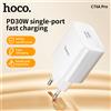 HOCO Caricabatterie Rapido HOCO PD30W con Spina EU per iPhone 15 16 17 Pro Max, Adattatore da Muro USB-C PD per Samsung S22 S23