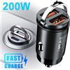 sikeo 100W/200W QC3.0 PD Mini Caricabatteria per auto 12-24V Accendino Caricatore per auto USB tipo C a ricarica rapida per Xiaomi Samsung Huawei iPhone Power