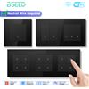 BSEED 1/2/3/4Gang 2Way Smart WIFI Interruttore della luce Clic sul pulsante Interruttore Supporto Tuya Vita intelligente Alexa Pannello di vetro di controllo Colore nero