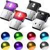 GZQGT Mini USB LED Luce per auto Luce per atmosfera interna automatica Luce di illuminazione di emergenza RGB Lampada decorativa colorata automatica Accessorio per auto