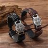 NONE Vintage Handmade Braided Leather Bracelets For Men Myth Cross Scripture Retro Lace-Up Punk Style Leather Bracelet Accessory Gift