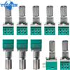 YTDMEN 5PCS RK097NS RK097 Potenziometro B10K B5K B100K B1K B50K B20K 500K Albero 15mm 6Pin Amplificatore Audio Potenziometri di Tenuta Kit