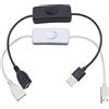 MJJC Cavo USB con interruttore 303 ON/OFF Cavi maschio-femmina Prolunga in linea Toggle per lampada a nastro LED Porta USB Cavo di alimentazione