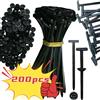 NONE 200/100/50 Pezzi Fascette in Nylon Autobloccanti con Clip a Pressione - Fascette per Cavi, Tubi Auto, Rilasciabili e Riutilizzabili fascette da fissaggiofascette resistenticlip per cablaggio