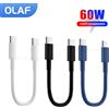olaf 1-3 pezzi 30 cm corto USB C a tipo C cavo 60 W cavo di ricarica rapida per Iphone 15 16 Samsung Xiaomi cavo dati USB C