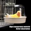 NONE Trasparente Appeso Bagno per Uccelli per Gabbia Perrocchetto Gabbia per Uccelli Accessori Pappagalli Vasca da Bagno Gabbia per Doccia per Cancari Budgerigar Cockatiel