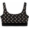 Jielur Reggiseno sportivo senza schienale incrociato con stampa completa alla moda per donna Gilet corto sexy a vita alta
