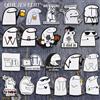 QIHE JEWELRY 1-9 pz Divertenti Figure Simplificate Flork E Gatto Smalto Spille Cartoon Carini Personaggi Spille Laple Distintivo Gioielli Regalo per Gli Amici