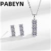 PABEYN Set di gioielli in argento sterling 925 con collana e orecchini di diamanti, set di gioielli versatili per abito da sposa intarsiato con zirconi AAAAA