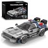 M MENBIS 1:24 Film Classico Auto Da Corsa Building Blocks MOC Modello Auto Sportive Giocattoli Indietro Futuro Mattoni Veicolo Festival Regali per I Ragazzi Bambini