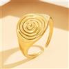 NONE Anelli color oro in acciaio inossidabile con spirale a spirale per le donne Anello aperto impermeabile Regalo di compleanno di gioielli geometrici di moda Nuovo