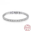 NONE Bracciale in argento sterling S925 con zirconi, pallina da tennis, moda donna, semplice fidanzamento, matrimonio, gioielli con ciondoli 4 mm 16-20 cm