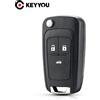 NONE Guscio per Chiave Telecomando a 3 Pulsanti KEYYOU con Lama HU100 per Chevrolet Lova, Aveo, Cruze, Sonic, Camaro e Accessori