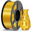 MANLANG Filamento PLA Seta 1.75mm Oro 250g, PLA Effetto Metallico Lucido, Finitura Liscia e Setosa, Facile da Stampare, Precisione +/- 0.02mm