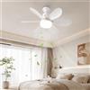 NONE Ventilatore da Soffitto Minimalista con Telecomando, Luce Dimmerabile E27, Ventilatore Silenzioso con Luce LED 30W/40W per Ristorante