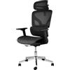 NONE Sedia da Ufficio Ergonomica con Rivestimento in Rete, Schienale Alto, Braccioli Regolabili 3D e Ruote Scorrevoli; Sedia da Scrivania Traspirante per Lunghe Sessioni di Lavoro, Studio o Gaming
